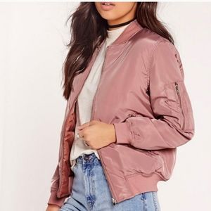Dusty pink Missguided bomber jacket